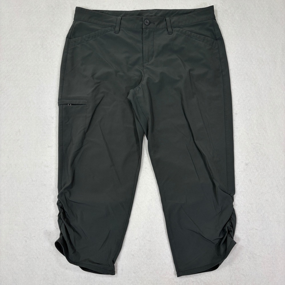 Eddie Bauer Travex Capri Pants Women's 10 Mid Rise Hiking Outdoor Stretch Ruched